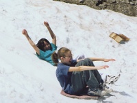 410  Michelle and Jessica playing in the snow near the Bumpass Hell hiking trail, Lassen National Park  &#169; 2017 All Rights Reserved