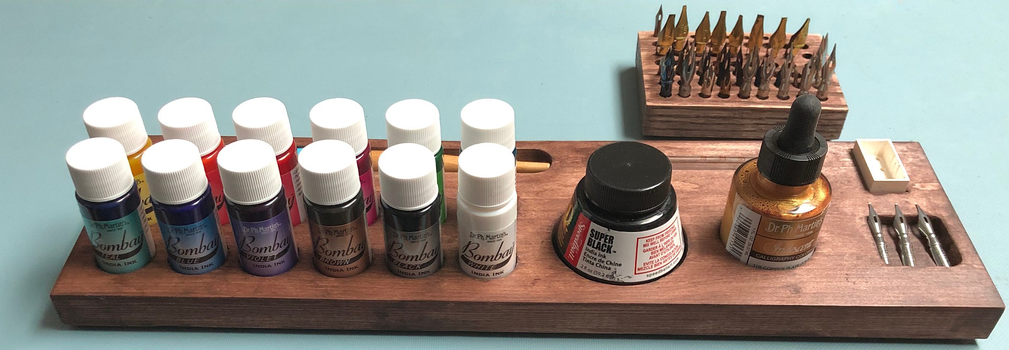 Custom calligraphy ink and nib holders