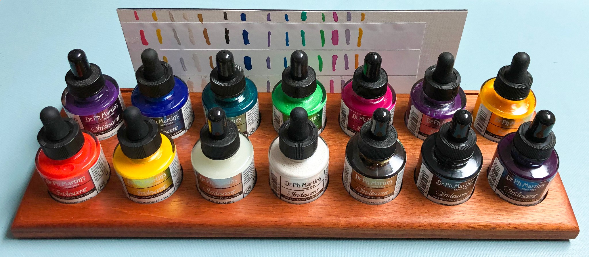 Custom iridescent calligraphy ink holder