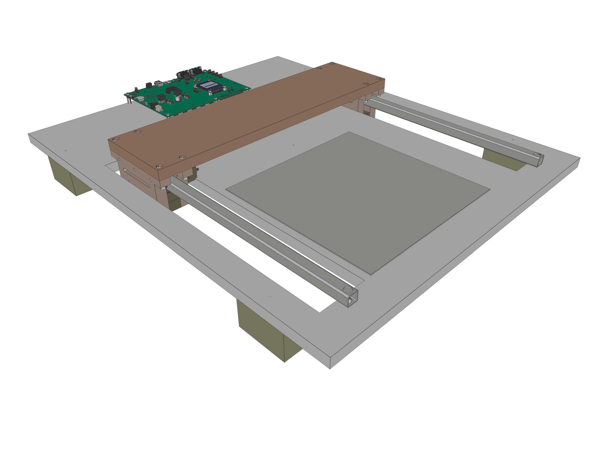 FreeCAD model of xstage and drawing base