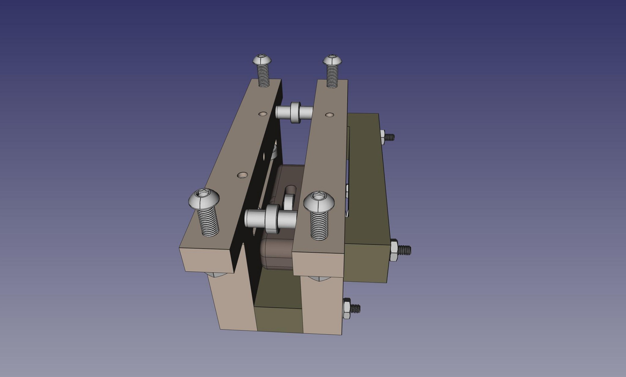 FreeCAD model of xstage left assembly (view2)