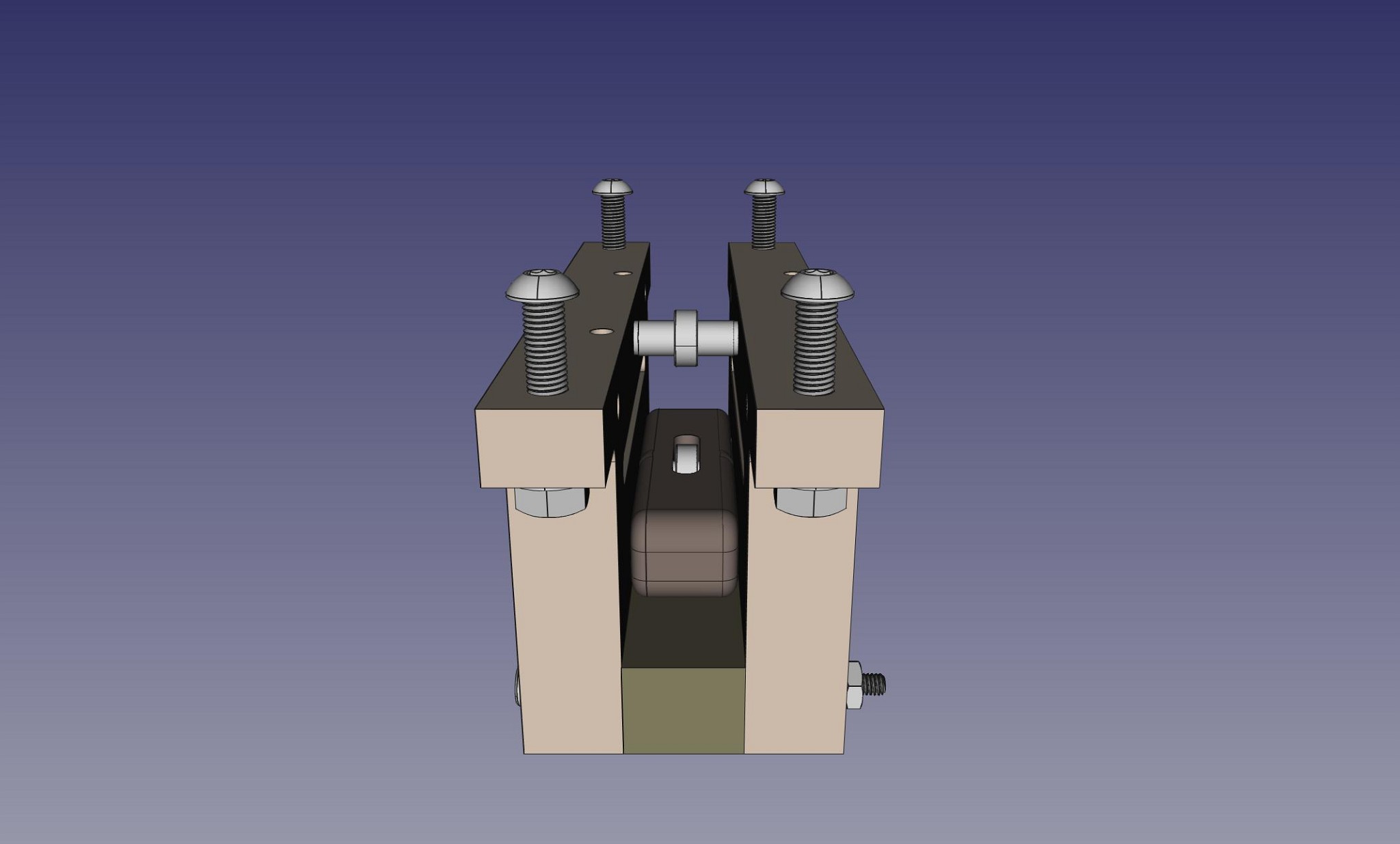 FreeCAD model of xstage right assembly (view2)